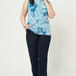 Tie Dye Ruffle High-neck Tank