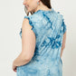 Tie Dye Ruffle High-neck Tank