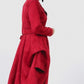 Waist Belt Tacked Faux Suede Coat