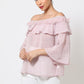 Polka Dot Sheer Off Shoulder Top