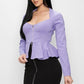 Long Sleeve Ruffle Zip-up Jacket