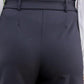 Ruffle High Waist Belt Side Pocket Front Zipper Solid Pants