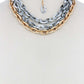 Triple Layer Multi Color Thick Chain Necklace And Earring Set