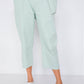 Pastel Chic Solid Ankle Wide Leg Adjustable Snap Waist Pants