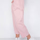 Pastel Chic Solid Ankle Wide Leg Adjustable Snap Waist Pants
