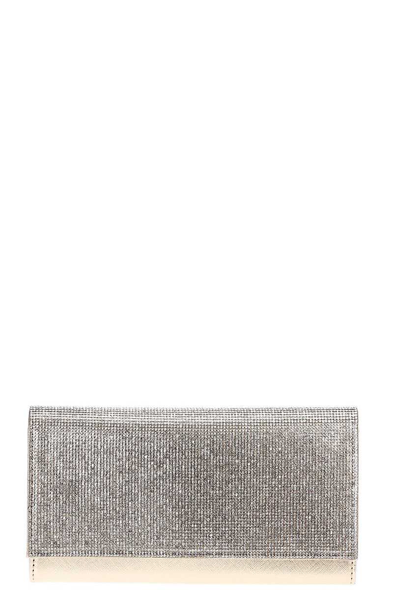 Stylish Multi Rhinestone Party Clutch With Chain