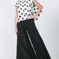 Cascade Ruffle Detail Polka Dot Print Top