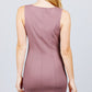 Sleeveless Deep Square Neck Button Down Detail Mini Woven Dress