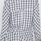 White Black Plaid Asymmetrical Front Button Down Top