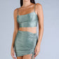 Sexy Spaghetti Strap Darted Under Bust Crop Top