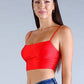 Sexy Spaghetti Strap Darted Under Bust Crop Top