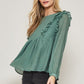 A Semi-sheer Striped Woven Top