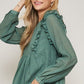 A Semi-sheer Striped Woven Top