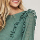 A Semi-sheer Striped Woven Top