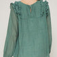 A Semi-sheer Striped Woven Top