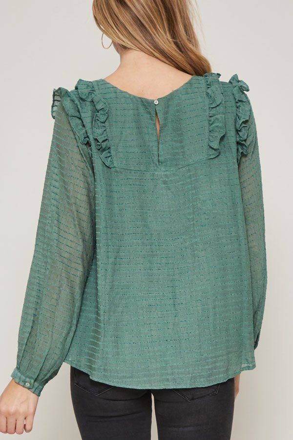 A Semi-sheer Striped Woven Top