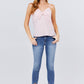V-neck w/front bow tie eyelet woven cami top