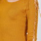 Long Sleeve W/strappy Detail Round Neck Rib Sweater Top