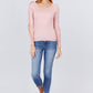 Long Sleeve W/strappy Detail Round Neck Rib Sweater Top