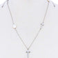 Triple Cross And Pearl Pendant Endless Necklace