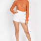 Ruffle Mock Neck Lace Top