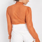 Ruffle Mock Neck Lace Top