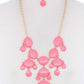 Brushed Oval Shape Dangle Metal Necklace