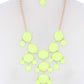 Brushed Oval Shape Dangle Metal Necklace