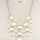 Brushed Oval Shape Dangle Metal Necklace