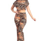 Zebra Print Crop Top And Palazzo Pants Set