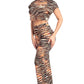 Zebra Print Crop Top And Palazzo Pants Set
