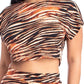Zebra Print Crop Top And Palazzo Pants Set