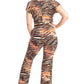 Zebra Print Crop Top And Palazzo Pants Set