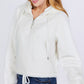 Zipper Detail Faux Fur Hoodie