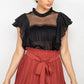 Short Sleeve Ruffle Shadow Top