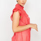 Short Sleeve Ruffle Shadow Top