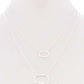 2 Layered Chain Oval Pendant Metal Necklace Earring Set