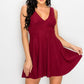 V-neck Back Cutout Skater Dress
