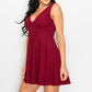 V-neck Back Cutout Skater Dress
