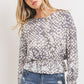 Ruffled Waist Drop Shoulder Long Sleeve Top