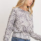 Ruffled Waist Drop Shoulder Long Sleeve Top