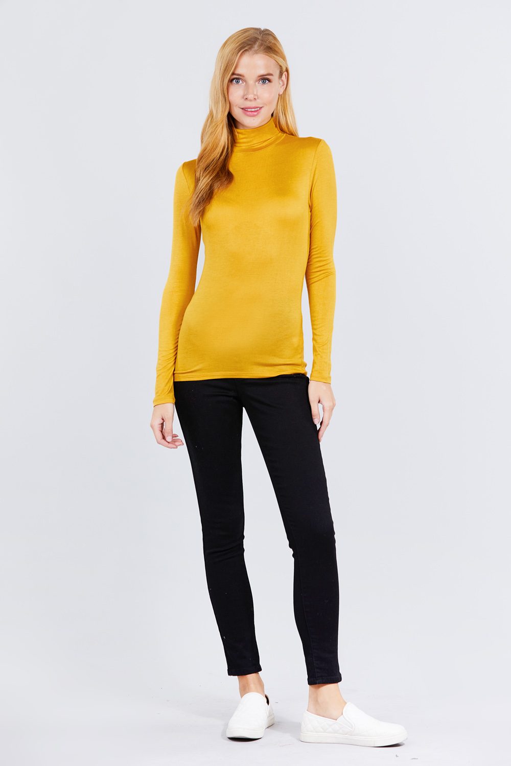 Turtle Neck Rayon Jersey Top