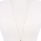 Acetate Oval Metal Edge Pendant Necklace