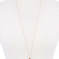 Acetate Oval Metal Edge Pendant Necklace