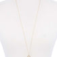 Acetate Oval Metal Edge Pendant Necklace