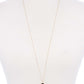 Acetate Oval Metal Edge Pendant Necklace
