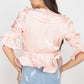 Surplice Short Sleeve Ruffle Top