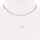 2 Layered Glass Bead Round Pendant Necklace