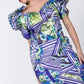 Puff Sleeve Bodycon Print Dress