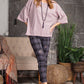 3/4 Slvs Mineral Washed Terry Knit Boxy Top
